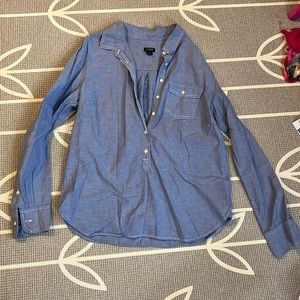 J crew factory medium chambray tunic. Button down front half way